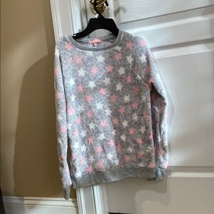 Pink and Gray Star Pattern Sweatshirt and Sweatpants